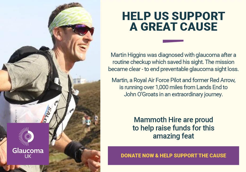Martin Higgins is running 1000 miles from Lands End to John O'Groats to raise money for Glaucoma UK